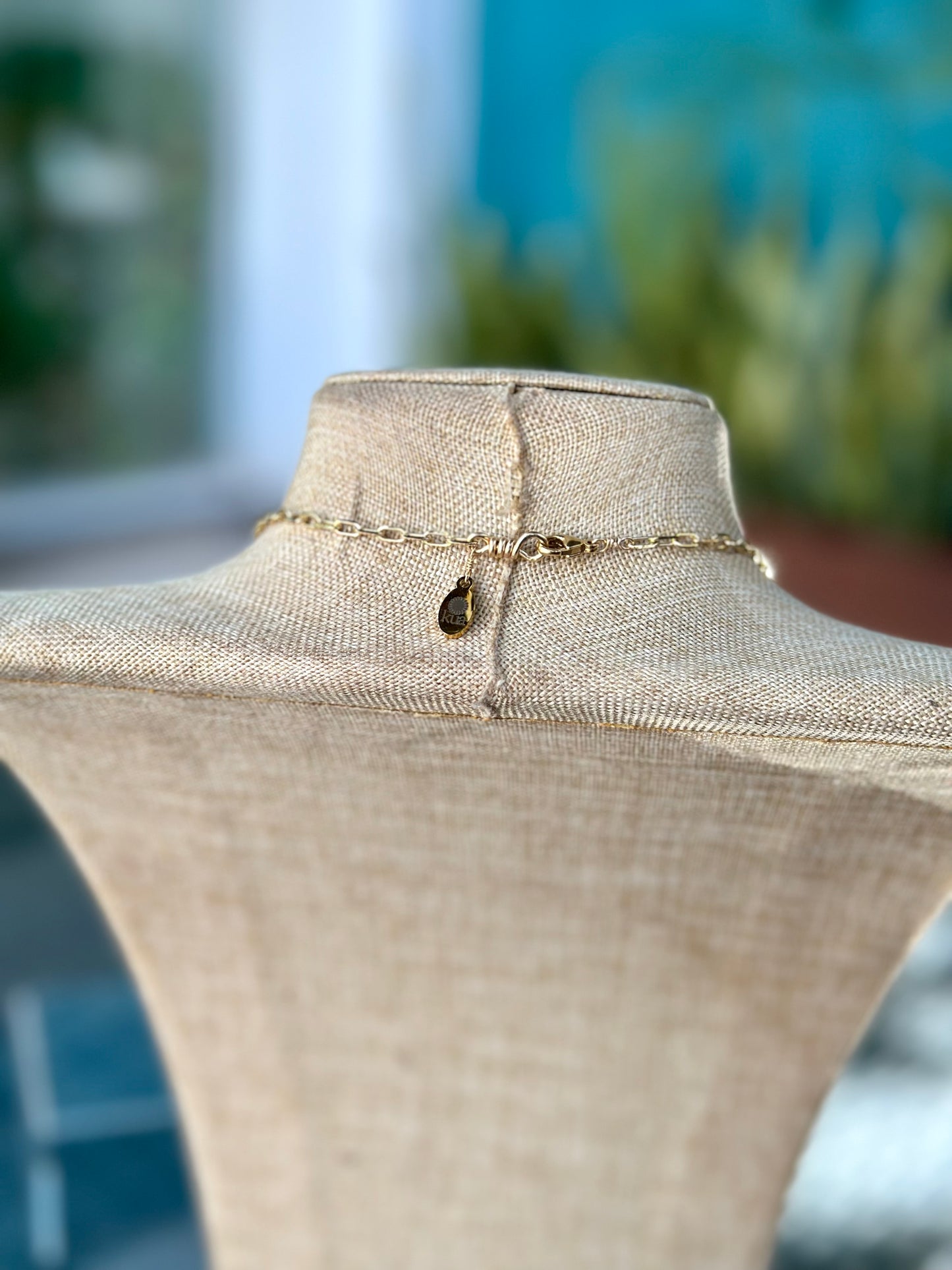 Manye Norki Stone & Leaf Necklace