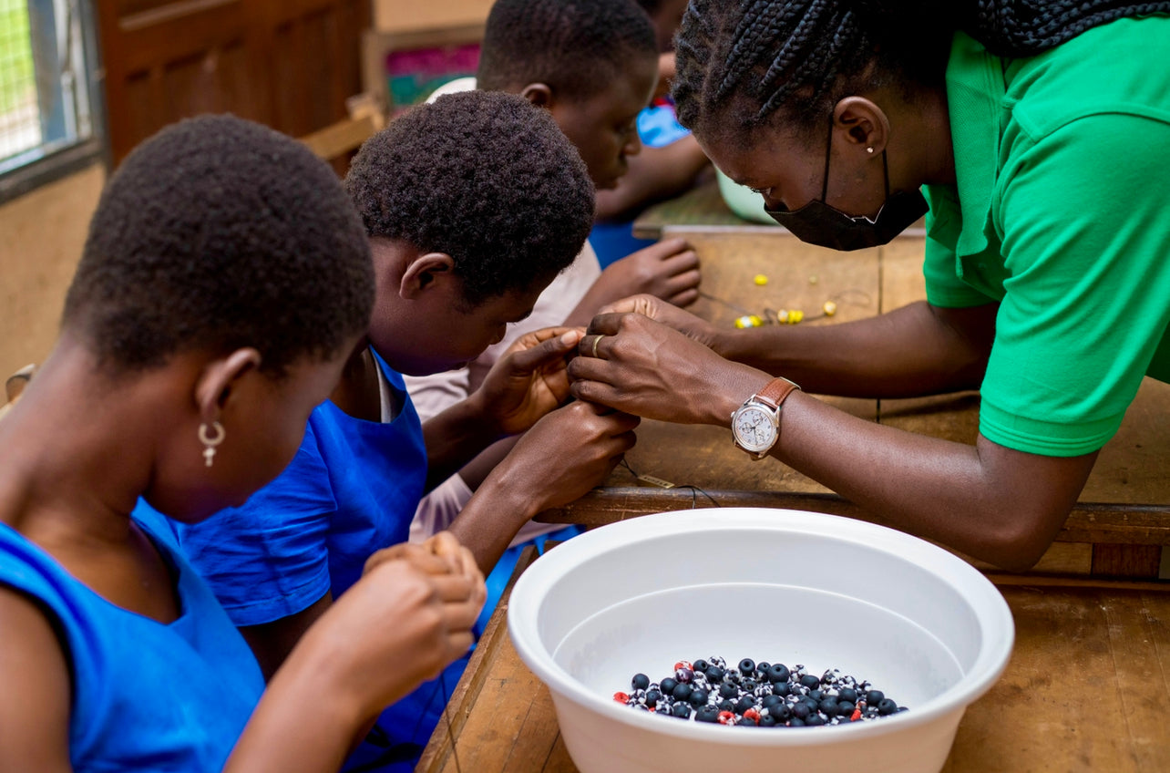 A photo from one of the Kua Cares session at Akropong School of the Blind