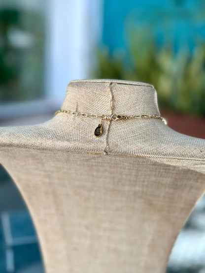 Manye Norki Stone & Leaf Necklace