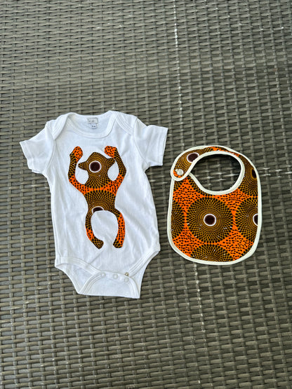 Musa Yaw Monkey Onesie Bib Set