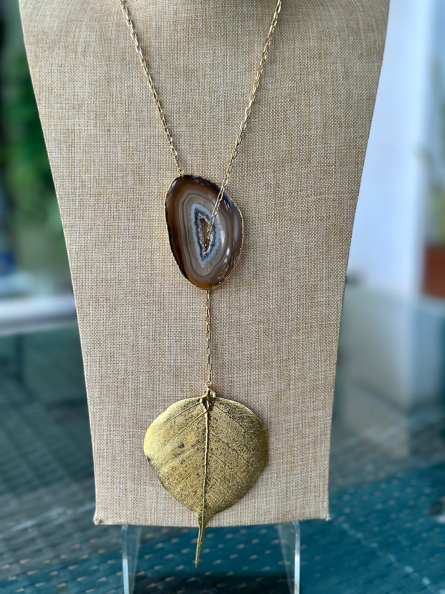 Nana Osaa Stone & Leaf Necklace