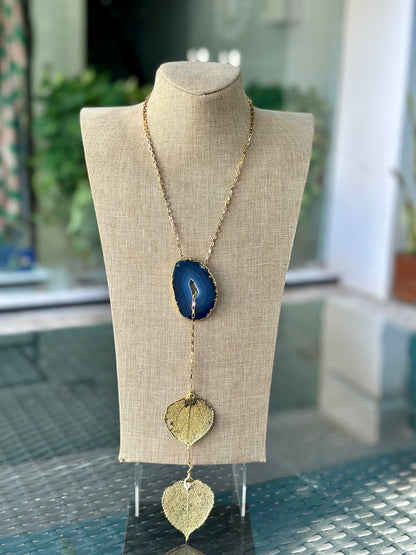 Manye Kai Stone & Leaf Necklace