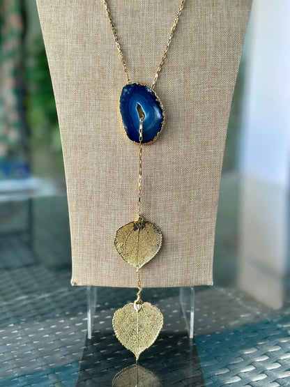 Manye Kai Stone & Leaf Necklace
