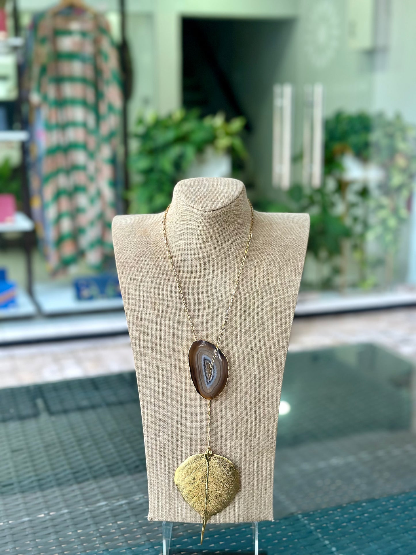Nana Osaa Stone & Leaf Necklace